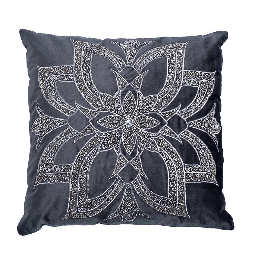 Подушка вышивка, бисер "Цветок" синий 70SW-26096