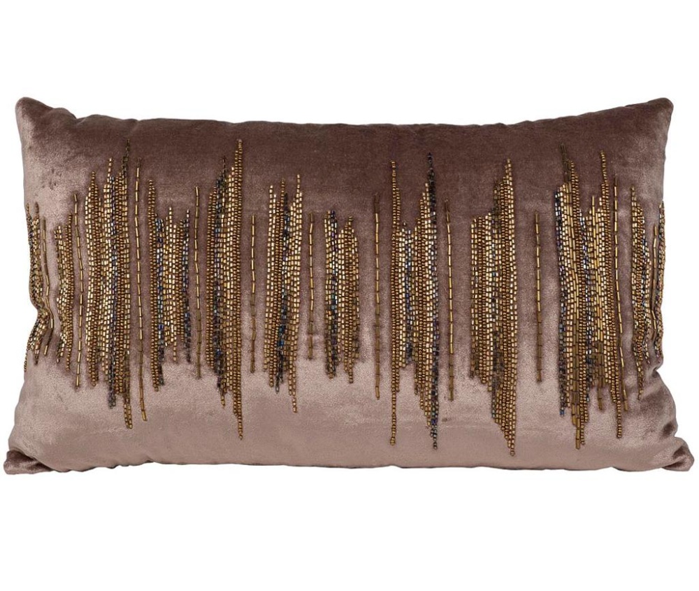 Подушка с бисером "Линии" беж 70SW-28048