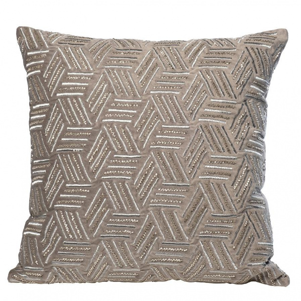 Подушка с бисером "Плетенка" серебро  70SW-20310