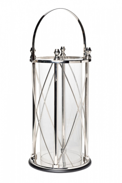Подсвечник нерж. сталь/стекло 32*26*51см